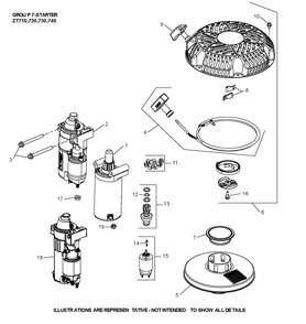 Zt730-3045 Starting Diagram and Parts List for ZT730-3045  Cub Cadet Lawn Tractor